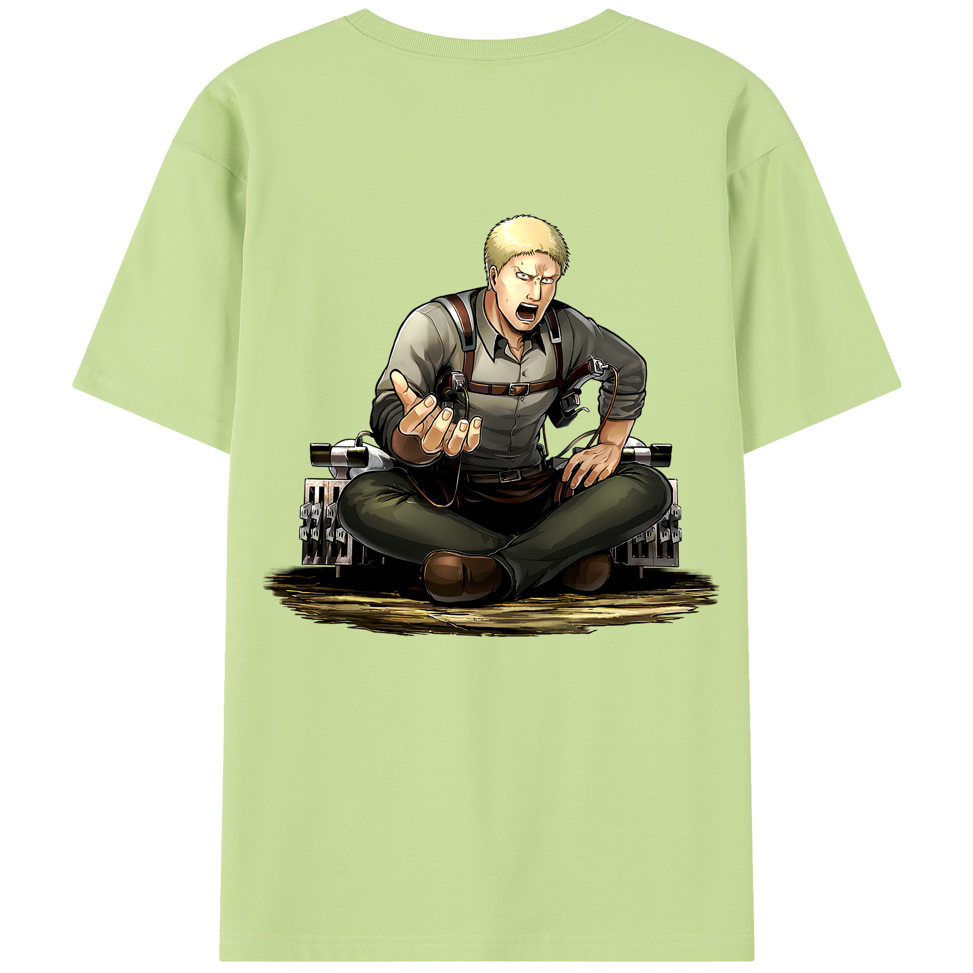 （画像用） 進撃の巨人 ライナー・ブラウン Attack on Titan Reiner Braun 綿100％半袖Tシャツ（背面プリント）
